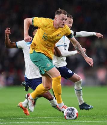 England v Australia 13 October 2023, London - International Friendly, Länderspiel, Nationalmannschaft Football - England v Australia - Harry Souttar of Australia - Photo: Jacques Feeney Offside. London UK Copyright: xJacquesxFeeneyx xOffsidexOffside