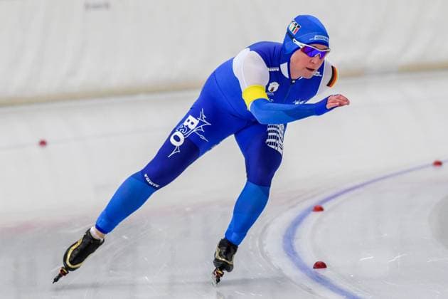 EISSCHNELLLAUF - PECHSTEIN Claudia (EJB) bei der Deutschen Meisterschaft Einzelstrecken Eisschnelllauf über 5.000m incl. int. Invitation Race in Inzell am 28.10.2023, Deutschland, Oberbayern, Traunstein Inzell Max-Aicher-Arena Oberbayern Deutschland