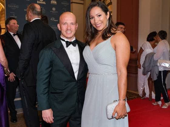 Fabian Hambuechen und Viktoria Hambuechen, 41. Deutscher Sportpresseball, Verleihung der Ehrung im Jahre 2023, Frankfurt am Main, 04.11.2023, Deutscher Sportpresseball, Verleihung der Ehrung im Jahre 2023, Frankfurt am Main, 04.11.2023, Frankfurt Copyright: xEibner-Pressefoto FlorianxWieganx EP_FWD