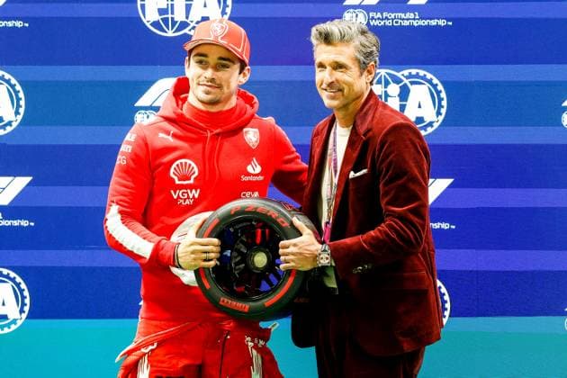 Bilder des Jahres 2023, Sport 11 November Sport Themen der Woche KW46 Sport Bilder des Tages 16 Charles Leclerc (MCO, Scuderia Ferrari), Patrick Dempsey, F1 Grand Prix of Las Vegas at Las Vegas Strip Circuit on November 18, 2023 in Las Vegas, United States of America. (Photo by HOCH ZWEI) Las Vegas United States of America