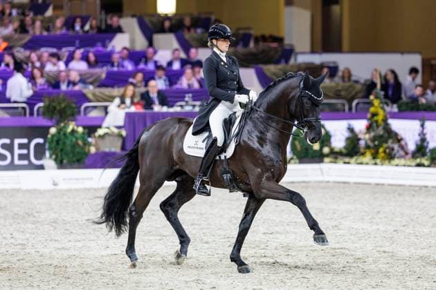 Bilder des Jahres 2023, Sport 12 Dezember Sport Themen der Woche KW50 FRANKFURT - 50 Jahre Internationales Festhallen Reitturnier 2023, FRANKFURT - 50 Jahre Internationales Festhallen Reitturnier 2023 RICHTER Leonie (GER), Lord Europe NÜRNBERGER BURG-POKAL der Dressurreiter 2023 Finale 2023 Nat. St-Georg-Special für 7-9jährige Pferde Frankfurt , Festhalle, Messe 16. December 2023 -