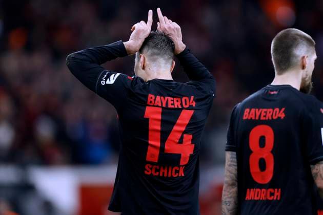 Bilder des Jahres 2023, Sport 12 Dezember Sport Themen der Woche KW51 Sport Bilder des Tages SCHICK Patrik Team Bayer 04 Leverkusen dreifacher Torschuetze DFL Fussball Bundesliga Saison 2023 - 2024 Spiel Bayer 04 Leverkusen - VfL Bochum 4 : 0 am 20.12. 2023 in Leverkusen DFL REGULATIONS PROHIBIT ANY USE OF PHOTOGRAPHS as IMAGE SEQUENCES and or QUASI-VIDEO Copyright: xJarryxAndrex