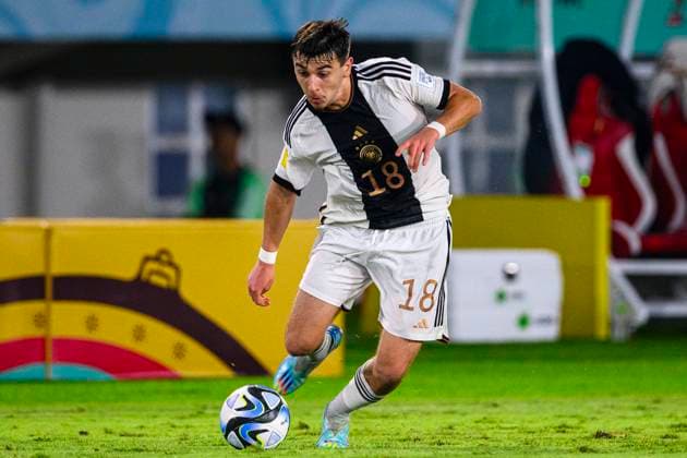 Surakarta, Indonesia - December 2: Bilal Yalcinkaya of Germany in action during the FIFA U-17 World Cup Final match between Germany and France at Manahan Stadium on December 02, 2023 in Surakarta, Indonesia. (Photo by Just Pictures) Surakarta Manahan Stadium Java Indonesia