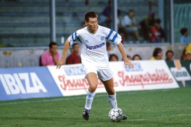 CHRIS WADDLE, Olympique Marseille, Ligue 1, 1990-91, Azione, Action, Single shot Ligue 1 1990-91 OLYMPIQUE MARSIGLIA