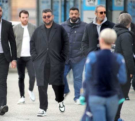 München, Deutschland 09. Februar 2024: Fussball, Herren, 3.Liga, Saison 2023 2024, TSV 1860 München, Grünwalder Strasse 114 Rundgang von Hasan Ismaik, Mehrheitsgesellschafter beim TSV 1860 München, Jordanier, Kreditgeber am Trainingsgelände