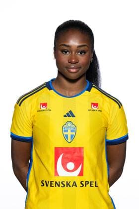 240227 Monica Jusu Bah of the Swedish women s national football team poses for a portrait on February 27, 2024 in Stockholm. Photo: Johanna Säll BILDBYRAN kod JL JL0350 fotboll football soccer fotball porträtt portraits sverige sweden dam bbeng Copyright: JOHANNAxSÄLL BB240227BB309
