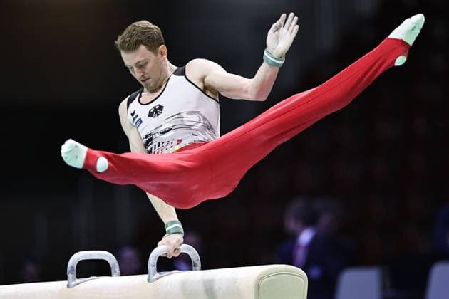 Bilder des Jahres 2024, Sport 04 April Sport Themen der Woche KW17 Sport Bilder des Tages Nils Dunkel, GER, during seniors qualification at 2024 European Championships in Rimini; 24 04 2024;