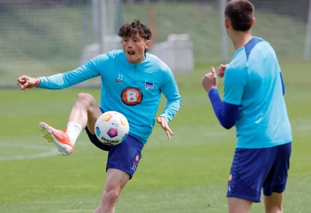 Sport Bilder des Tages Deutschland, Berlin, Sportpark, GER, 2.FBL, Hertha BSC, Saison 2023 24, Training, Foto: Fabian Reese