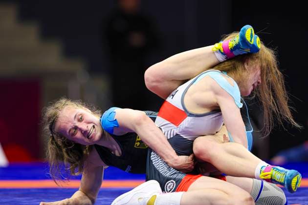 Bilder des Jahres 2024, Sport 05 Mai Sport Themen der Woche KW21 Sport Bilder des Tages U23 Wrestling European Championships 55kg WW - Aliaksandra Bulava (AIN) df. Josefine Maria Purschke (GER)