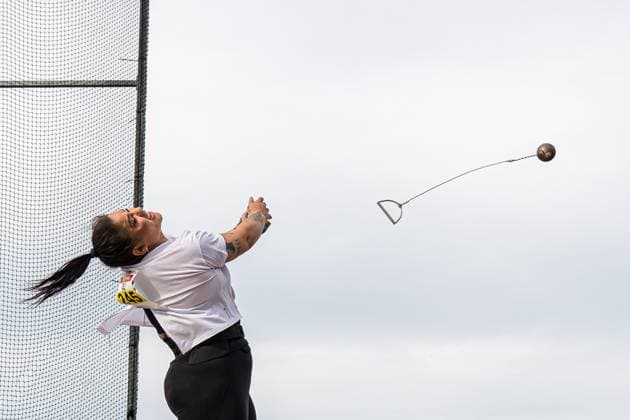 240522 Beatrice Llano of Norway competes in women?s hammer throw during the Trond Mohn Games on May 22, 2024 in Bergen. Photo: Marius Simensen BILDBYRAN Cop 238 athletics bbeng friidrett friidrott norge norway trond mohn games Copyright: MARIUSxSIMENSEN BB240522BB313
