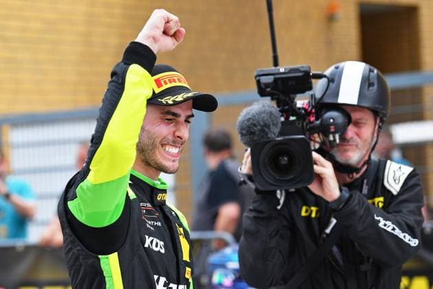 Bilder des Jahres 2024, Sport 05 Mai Sport Themen der Woche KW21 26.05.2024, xekx, Motorsport DTM Saison 2024, DTM Rennen Lausitzring emspor, 1. Platz, Sieger, Thomas Preining (Porsche 911 GT3 R, Manthey-Racing) (DFL DFB REGULATIONS PROHIBIT ANY USE OF PHOTOGRAPHS as IMAGE SEQUENCES and or QUASI-VIDEO) Klettwitz