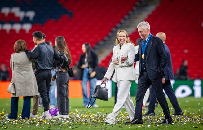 London, England. 01st Jun 2024. Trainer Carlo Ancelotti (Real) and his wife Mariann Barrena McClay Borussia Dortmund - Real Madrid Champions League Final 01.06.2024