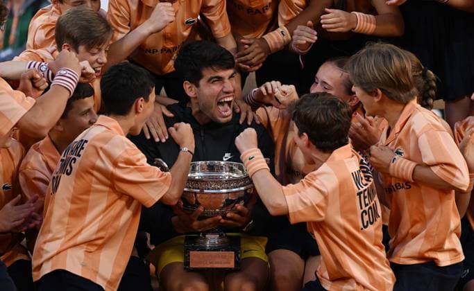 Bilder des Jahres 2024, Sport 06 Juni Sport Themen der Woche KW23 Sport Bilder des Tages 2024 Roland Garros Mens Single Final Carlos Alcaraz (ESP) vs. Alexander Zverev (GER)