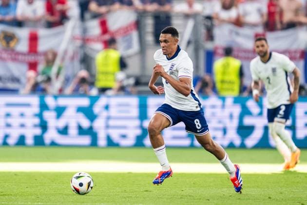 240620 Trent Alexander-Arnold of England during the UEFA EURO, EM, Europameisterschaft,Fussball 2024 Football Championship match between Denmark and England on June 20, 2024 in Frankfurt. Photo: Mathias Bergeld BILDBYRAN kod MB MB0939 fotboll football soccer fotball fotbolls-em europamästerskap em uefa euro uefa european football championship euro 2024 danmark denmark england bbeng Copyright: MATHIASxBERGELD BB240620MB248
