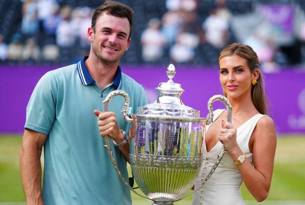 Tommy Paul celebrates winning Queens with his partner Paige Lorenze Cinch Championships, Day 7, Tennis, Queen s Club, London, UK - 23 June 2024  Copyright: xJavierxGarcia Shutterstockx 14543336d