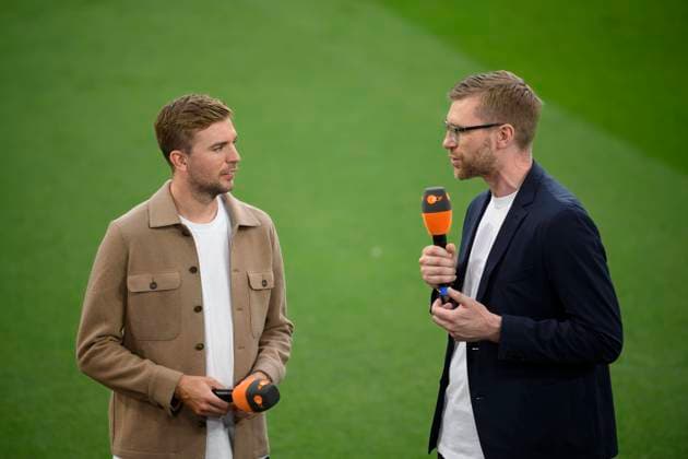 v.l. Christoph KRAMER (TV Experte), Per MERTESACKER (TV Experte) beim ZDF Achtelfinale, Match M37, Deutschland (GER) - Daenemark (DEN), am 29.06.2024 in Dortmund Deutschland. Fussball Europameisterschaft 2024 vom 14.06. - 14.07.2024 in Deutschland. Â