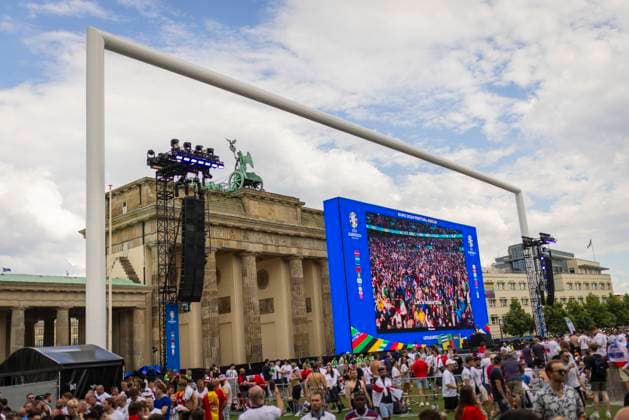 Berlin, Germany. 14th Jul 2024. Fanzone Brandenburger Tor Spain - England Spanien - England 14.07.2024
