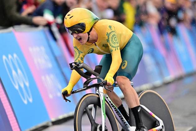 Bilder des Jahres 2024, Sport 07 Juli Sport Themen der Woche KW30 Sport Bilder des Tages Grace BROWN Einzelzeitfahren Frauen ITT Olympia 2024 Paris Grace BROWN (AUS, Australien) Gewinnerin, Siegerin, Olympiasiegerin, Gold Einzelzeitfahren Frauen ITT, Womens Individual Time Trial Olympia 27.07.2024 Paris