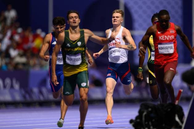 240807 Tobias Gronstad of Norway competes in a men s athletics 800 meters round 1 heat during day 12 of the Paris 2024 Olympic Games, Olympische Spiele, Olympia, OS on August 7, 2024 in Paris. Photo: Vegard Grott BILDBYRAN kod VG JM0599 bbeng friidrott athletics friidrett olympic games olympics os ol olympiska spel olympiske leker paris 2024 paris-os paris-ol norge Copyright: VEGARDxGRoTT BB240807VG051