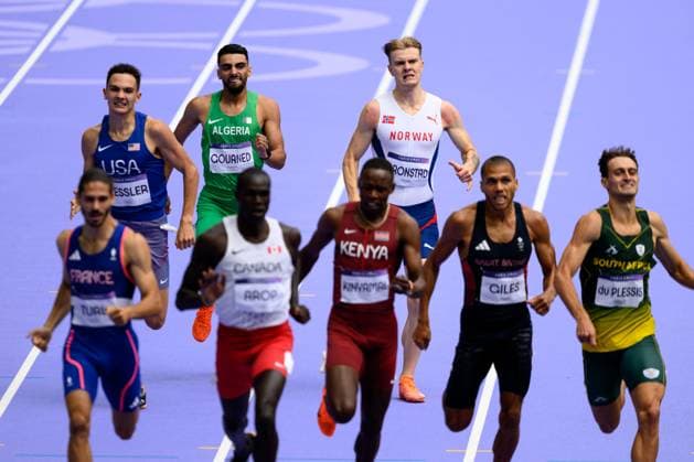 240809 Tobias Gronstad of Norway competes in a men s athletics 800 meters semifinal during day 14 of the Paris 2024 Olympic Games, Olympische Spiele, Olympia, OS on August 9, 2024 in Paris. Photo: Jon Olav Nesvold BILDBYRAN COP 217 VG0647 bbeng friidrott athletics friidrett olympic games olympics os ol olympiska spel olympiske leker paris 2024 paris-os paris-ol norge Copyright: JONxOLAVxNESVOLD BB240809JE030