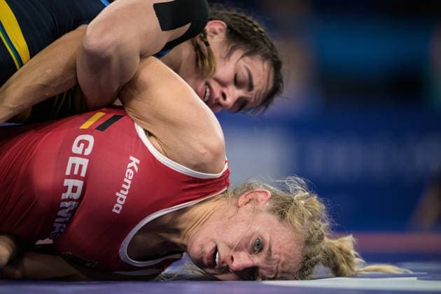 Bilder des Jahres 2024, Sport 08 August Sport Themen der Woche KW32 Sport Bilder des Tages 240809 Sandra Paruszewski of Germany competes against Giullia Penalber of Brazil in a women s wrestling 62 kg round of 16 during day 14 of the Paris 2024 Olympic Games, Olympische Spiele, Olympia, OS on August 9, 2024 in Paris. Photo: Maxim ThorÃ BILDBYRAN kod MT MT0651 brottning wrestling olympic games olympics os ol olympiska spel olympiske leker paris 2024 paris-os paris-ol 14 bbeng norge sextondelsfinal Copyright: MAXIMxTHORE BB240809MT056