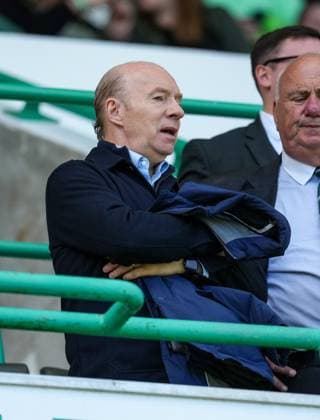 Steve Archibald, former Hibernian, Tottenham Hotspur & Barcelona striker in the stand. Hibernian v Celtic, William Hill Premiership, Football, Easter Road, Edinburgh, UK, 11 Aug 2024 EDITORIAL USE ONLY No use with unauthorised audio, video, data, fixture lists, club league logos or live services. Online in-match use limited to 120 images, no video emulation. No use in betting, games or single club league player publications. Copyright: xStuartxWallace Shutterstockx 14628741v