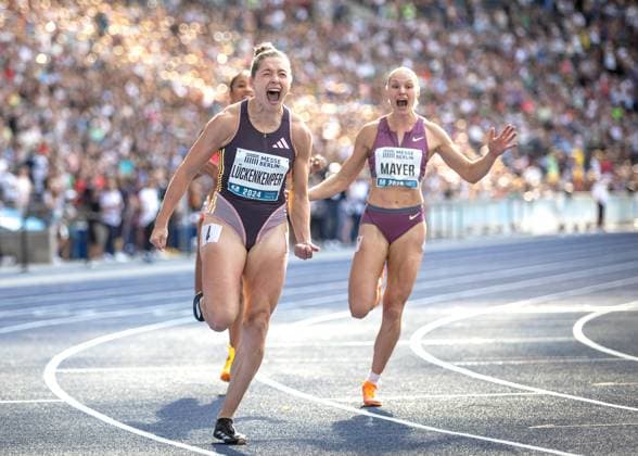 Bilder des Jahres 2024, Sport 09 September Sport Themen der Woche KW35 Sport Bilder des Tages ISTAF 2024; Berlin, 01.09.2024 Gina LÜCKENKEMPER (GER) gewinnt die 100m der Frauen mit ausgelassenem Zieljubel; ISTAF Berlin am 01.09.2024 im Olympiastadion in Berlin (Deutschland). Copyright: xBEAUTIFULxSPORTS R.xSchmittx