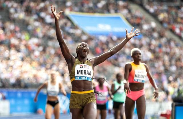 Bilder des Jahres 2024, Sport 09 September Sport Themen der Woche KW35 Sport Bilder des Tages ISTAF 2024; Berlin, 01.09.2024 Mary MORAA (KEN) läuft über 600m der Frauen in 1:21,63 Minuten einen neuen Weltrekord; ISTAF Berlin am 01.09.2024 im Olympiastadion in Berlin (Deutschland). Copyright: xBEAUTIFULxSPORTS R.xSchmittx