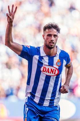 September 14, 2024, Cornella, Barcelona, SPAIN: Javi Puado of RCD Espanyol celebrates a goal during the Spanish league, La Liga EA Sports, football match played between RCD Espanyol and Deportivo Alaves at RCDE Stadium on September 14, 2024 in Barcelona, Spain. Cornella SPAIN - ZUMAa181 20240914_zaa_a181_028 Copyright: xJavierxBorregox