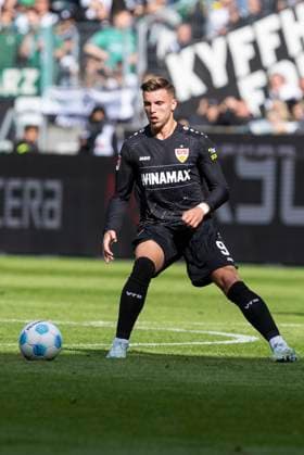 Ermedin Demirovic (VfB Stuttgart, 9). Moenchengladbach, Fussball 1.Bundesliga 3. Spieltag, Spieltag 3, Borussia Moenchengladbach - VfB Stuttgart, 14.09.2024, Borussia-Park, Moenchengladbach. DFL regulations prohibit any use of photographs as image sequences and or quasi-video Â