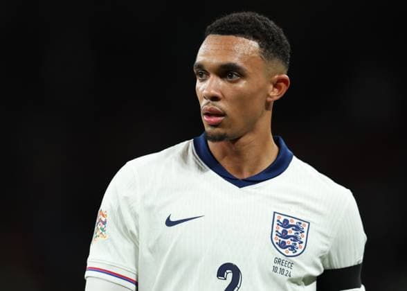London, England, 10th October 2024. Trent Alexander-Arnold of England during the UEFA Nations League match at Wembley Stadium, London. Picture credit should read: Paul Terry Sportimage EDITORIAL USE ONLY. No use with unauthorised audio, video, data, fixture lists, club league logos or live services. Online in-match use limited to 120 images, no video emulation. No use in betting, games or single club league player publications. SPI-3369-0131