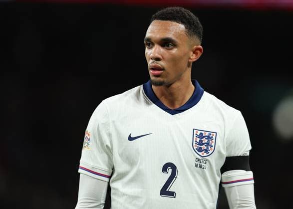 London, England, 10th October 2024. Trent Alexander-Arnold of England during the UEFA Nations League match at Wembley Stadium, London. Picture credit should read: Paul Terry Sportimage EDITORIAL USE ONLY. No use with unauthorised audio, video, data, fixture lists, club league logos or live services. Online in-match use limited to 120 images, no video emulation. No use in betting, games or single club league player publications. SPI-3369-0132
