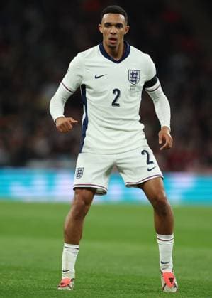 London, England, 10th October 2024. Trent Alexander-Arnold of England during the UEFA Nations League match at Wembley Stadium, London. Picture credit should read: Paul Terry Sportimage EDITORIAL USE ONLY. No use with unauthorised audio, video, data, fixture lists, club league logos or live services. Online in-match use limited to 120 images, no video emulation. No use in betting, games or single club league player publications. SPI-3369-0153