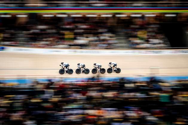 Bilder des Jahres 2024, Sport 10 Oktober Sport Themen der Woche KW42 Sport Bilder des Tages Franziska Brausse, Lisa Klein, Mieke Kroger and Laura Sussemilch from Germany during the first round of the women s 4000 meter team pursuit on the second day of the World Championship, WM, Weltmeisterschaft in Track cycling, Rad, Radsport, Bahnrad, Bahn in Ballerup Super Arena Thursday, October 17, 2024. , Ballerup Denmark Copyright: RitzauxScanpix MadsxClausxRasmussenx spdk20241017-191316-L
