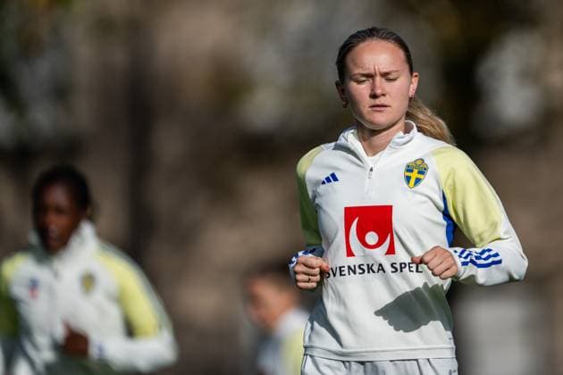 241022 Matilda Vinberg of the Swedish women s national football team during a training session on October 22, 2024 in Luxembourg. Photo: Mathias Bergeld BILDBYRAN kod MB MB0985 fotboll football soccer fotball em-kval kval uefa womens EURO Qualifier, EM, Europameisterschaft qualifier träning practice training sverige sweden dam bbeng Copyright: MATHIASxBERGELD BB241022MB023