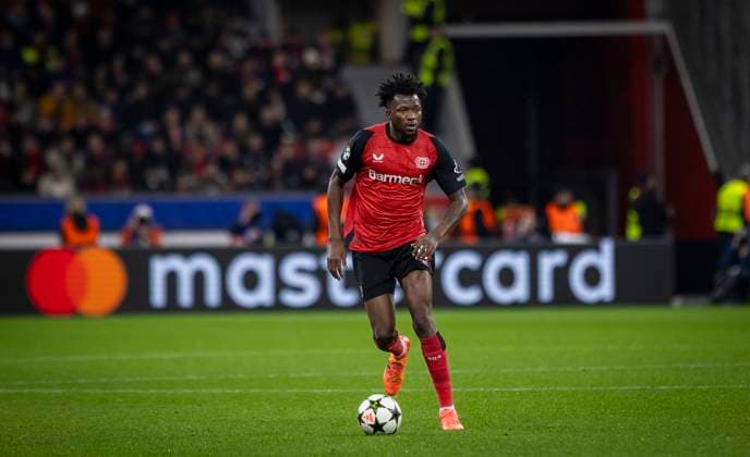 Leverkusen, Germany. 26th Nov 2024. . Edmond Tapsoba (LEV) Bayer Leverkusen - FC Salzburg 26.11.2024