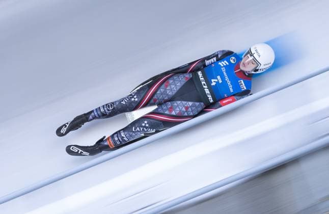 Bilder des Jahres 2024, Sport 11 November Sport Themen der Woche KW48 Sport Bilder des Tages photographer: FIL Michael Kristen 28.11.2024 1. FIL Eberspächer Luge World Cup, Lillehammer (NOR), WC Norway, training, women single, single seater, picture: Elina Ieva Bota (LAT)