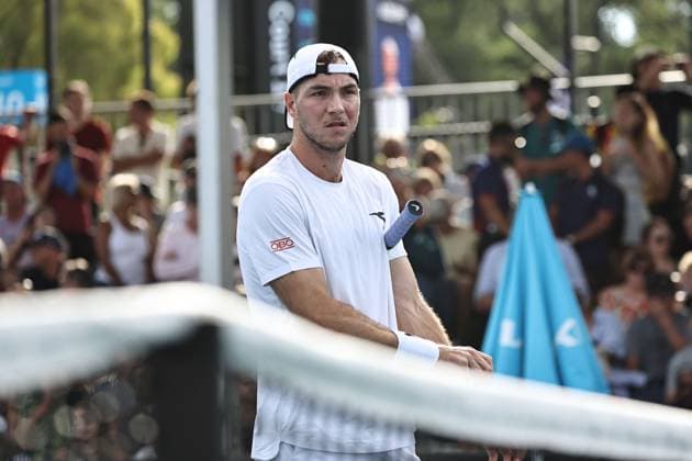 Jan-Lennard Struff, GER, during first round of 2025 Australian Open in Melbourne, 13 01 2025; -
