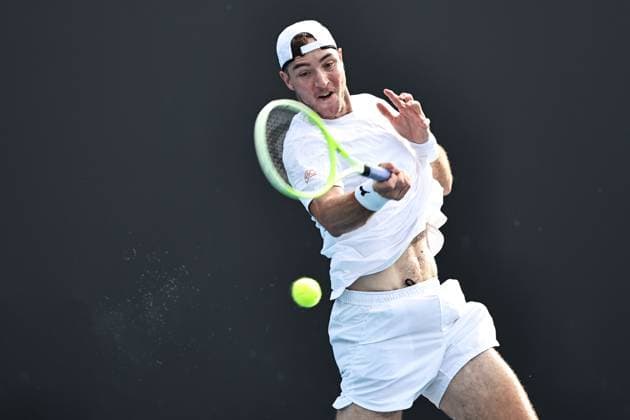 Jan-Lennard Struff, GER, during first round of 2025 Australian Open in Melbourne, 13 01 2025; -