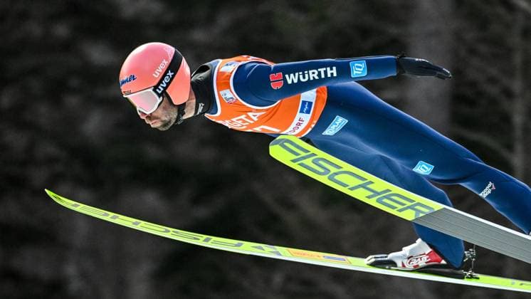 Bilder des Jahres 2025, Sport 01 Januar Sport Themen der Woche KW04 Sport Bilder des Tages GER, FIS Skiflug Weltcup in Oberstdorf 24.01.2025, Heini-Klopfer-Skiflugschanze, Oberstdorf, GER, FIS Skiflug Weltcup in Oberstdorf, im Bild Pius Paschke (GER, 57)