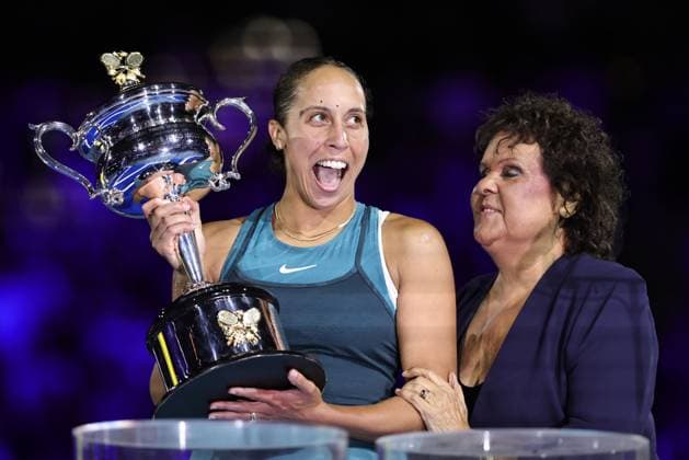 Bilder des Jahres 2025, Sport 01 Januar Sport Themen der Woche KW04 Madison Keys, USA, after final of 2025 Australian Open in Melbourne, 25 01 2025; -