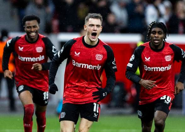Bilder des Jahres 2025, Sport 01 Januar Sport Themen der Woche KW05 Sport Bilder des Tages Leverkusen, Bayarena, 29.01.2025: Florian Wirtz of Leverkusen celebrates scoring the 1:0 goal during the championsleague match between Bayer 04 Leverkusen v. Sparta Prag.