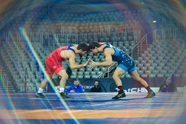 Bilder des Jahres 2025, Sport 02 Februar Sport Themen der Woche KW06 Sport Bilder des Tages Wrestling Zagreb Open 2025 57kg FS - Islam Bazarganov (AZE) df. Azamat Arturovic Tuskaev (SRB) Copyright: xUnitedxWorldxWrestlingx xKadirxCx