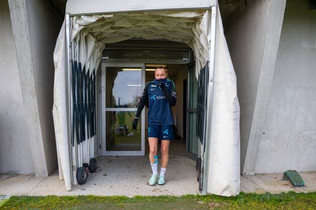 250218 Frida Maanum of the Norwegian women s national football team during a training session on February 18, 2025 in Toulouse. Photo: Vegard Grott BILDBYRAN kod VG VG0714 bbeng fotboll football soccer fotball norge norway women dam nations league träning practice training trening Copyright: VEGARDxGRoTT BB250218VG005