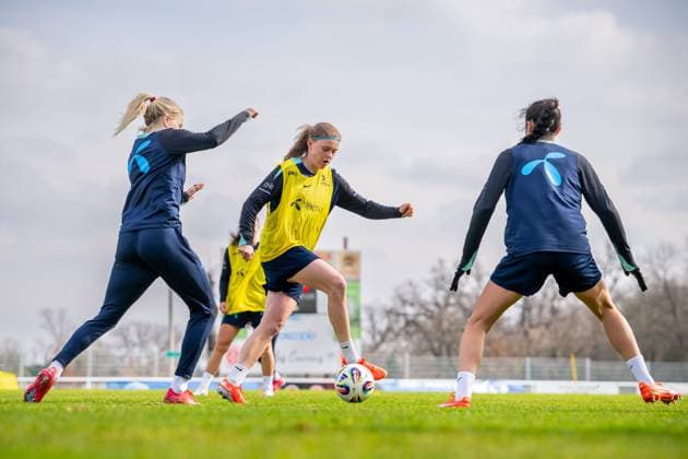 250218 Signe Gaupset of the Norwegian women s national football team during a training session on February 18, 2025 in Toulouse. Photo: Vegard Grott BILDBYRAN kod VG VG0714 bbeng fotboll football soccer fotball norge norway women dam nations league träning practice training trening Copyright: VEGARDxGRoTT BB250218VG009