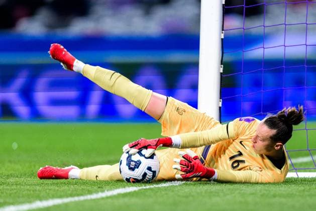 250221 Goalkeeper Pauline Peyraud-Magnin of France during the Women s Nations League football match between France and Norway on February 21, 2025 in Toulouse. Photo: Mathilda Ahlberg BILDBYRAN kod MA MA0789 fotboll football soccer fotball nations league uefa womens nations league frankrike norge norway dam bbeng Copyright: MATHILDAxAHLBERG BB250221MA086