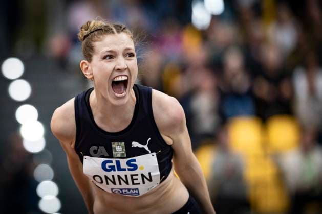 Bilder des Jahres 2025, Sport 02 Februar Sport Themen der Woche KW08 Sport Bilder des Tages Deutsche Leichtathletik-Hallenmeisterschaften; Dortmund, 22.02.2025 Imke Onnen (Cologne Athletics); Deutsche Leichtathletik-Hallenmeisterschaften am 22.02.2025 in der Helmut-Körnig-Halle in Dortmund. Copyright: xBEAUTIFULxSPORTS AxelxKohringx