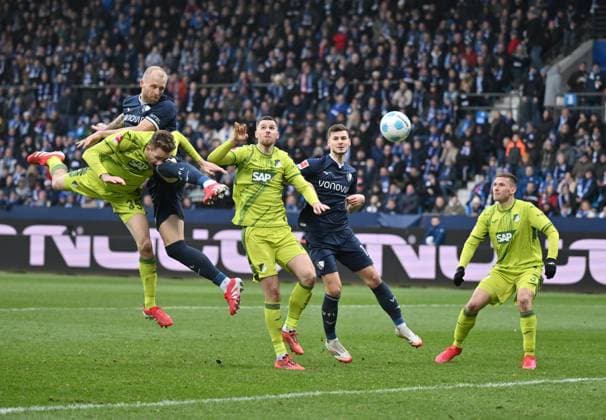 Bilder des Jahres 2025, Sport 03 März Sport Themen der Woche KW09 Arthur Chaves (TSG Hoffenheim), Philipp Hofmann (VfL Bochum), Anton Stach (TSG Hoffenheim), Tom Krauß (VfL Bochum), Pavel Kaderabek (TSG Hoffenheim) 01.03.2025, Fussball 1. Bundesliga, 24. Spieltag, Saison 2024 2025 VfL Bochum - TSG Hoffenheim Bochum Vonovia Ruhrstadion Nordrhein Westfalen Deutschland