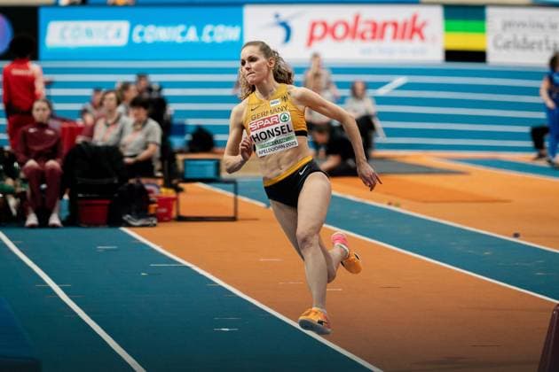 Christina HONSEL (TV Wattenscheid 01, Hochsprung Frauen, High Jump Women), NED, Leichtathletik, Athletics, European Athletics Indoor Championships 2025, Leichtathletik Hallen-Europameisterschaften Apeldoorn 2025, 07.03.2025, NED, Leichtathletik, Athletics, European Athletics Indoor Championships 2025, Leichtathletik Hallen-Europameisterschaften Apeldoorn 2025, 07.03.2025 Apeldoorn Copyright: xStefanxMayerx EP_SMR