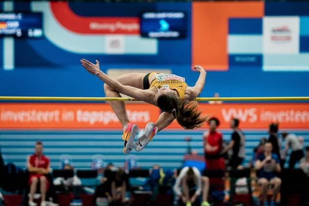 Christina HONSEL (TV Wattenscheid 01, Hochsprung Frauen, High Jump Women), NED, Leichtathletik, Athletics, European Athletics Indoor Championships 2025, Leichtathletik Hallen-Europameisterschaften Apeldoorn 2025, 07.03.2025, NED, Leichtathletik, Athletics, European Athletics Indoor Championships 2025, Leichtathletik Hallen-Europameisterschaften Apeldoorn 2025, 07.03.2025 Apeldoorn Copyright: xStefanxMayerx EP_SMR